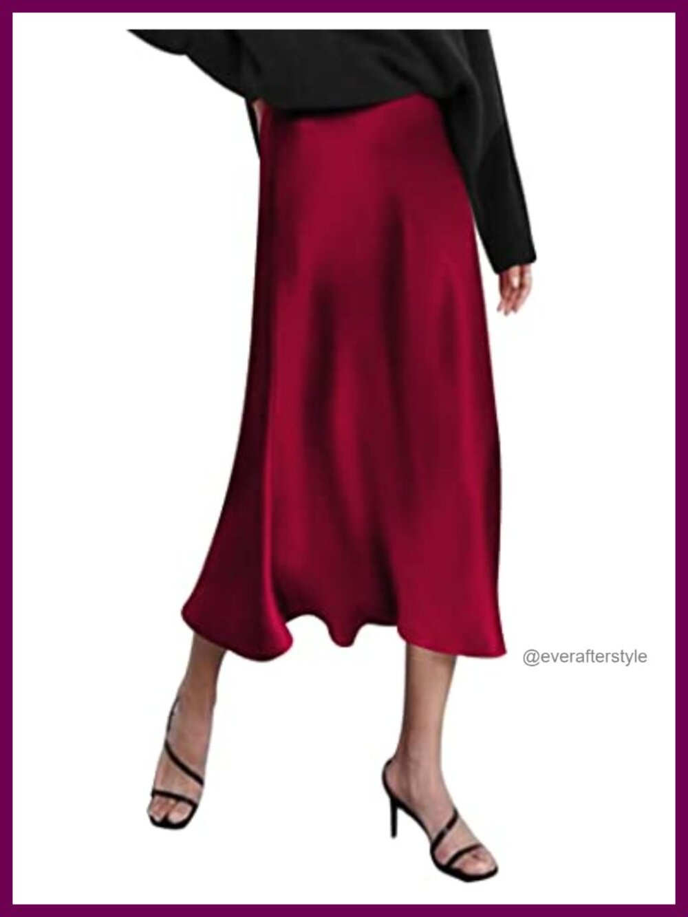High Waist Satin Midi Skirt Elegant Fishtail Silk Blend